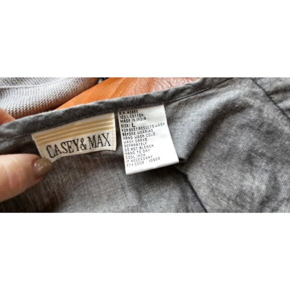 NWT VTG Casey & Max Emb Gingham Patchwork Vest and Shirt Set Women Large Black - Picture 10 of 11